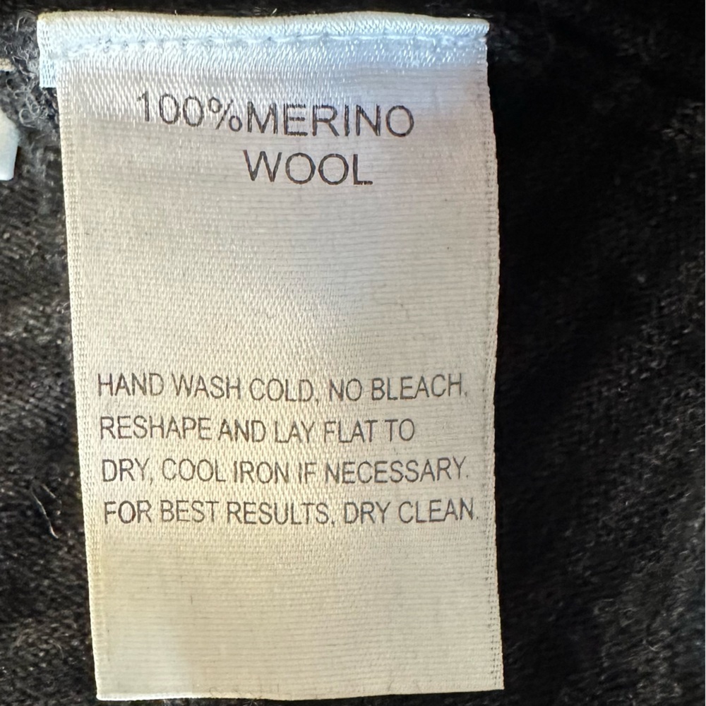 Eileen Fisher Black & Charcoal Striped Sweater. 100% Merino Wool. Size S - Picture 3 of 4
